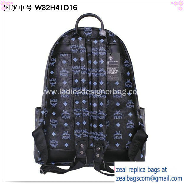 High Quality Replica Hot Sale MCM Medium Flag of UK Backpack MC5173 Black